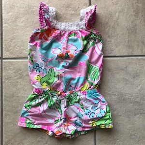 Lilly Pulitzer tie waist romper, 12m
